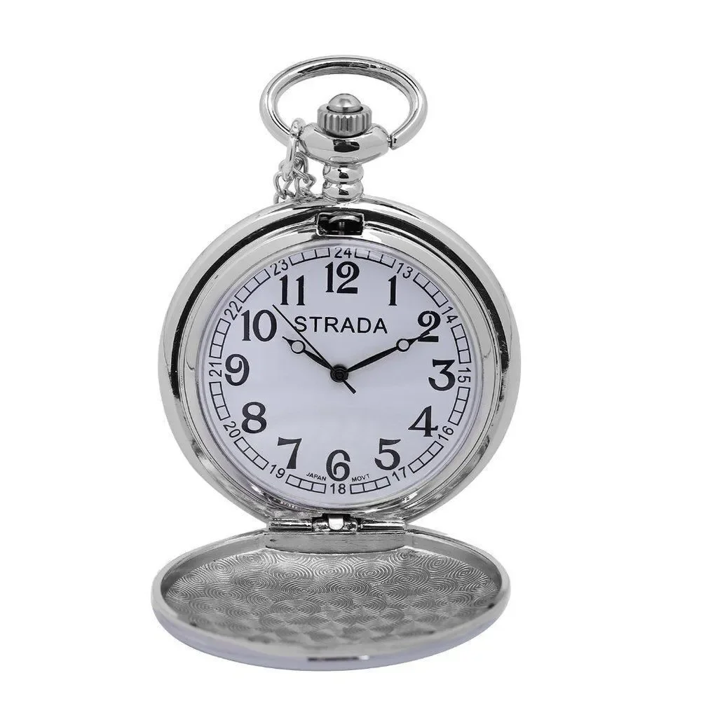 STRADA Statue World Trade Cente Pattern Pocket Watch Women's 31